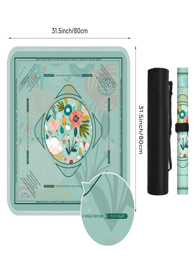 Deyimmei Neoprene Mahjong Mat for Table 31.5"x31.5" - Non-Slip, Noise Reduction Cover with Storage Pockets, American Rules & Crease-Free Rolled Shipping (Tropical Bloom) - Image 5